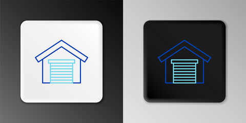 Line Garage icon isolated on grey background. Colorful outline concept. Vector.