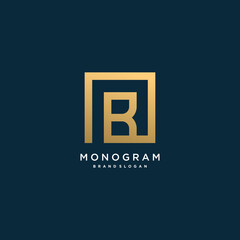 Monogram letter logo with initial B with modern creative concept Premium Vector part 9