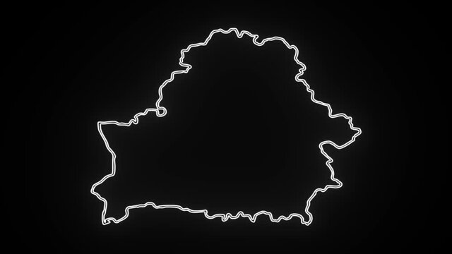 Map of Belarus, Belarus outline, Animated close up map of Belarus