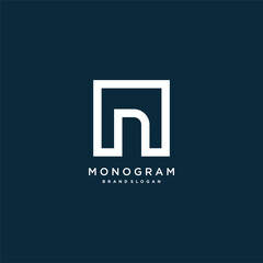 Monogram letter logo with initial N with creative concept Premium Vector part 10