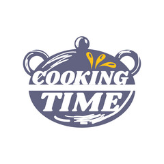 cooking time pot kitchen utensil sketch isolated style