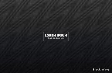 wavy pattern texture background in black color.  for banners, posters, cover design templates, social media stories
