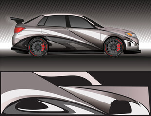 Obraz premium Car livery wrap decal, rally race style vector illustration abstract background