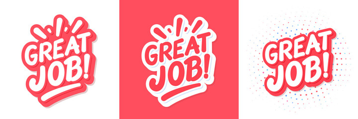 Great Job. Vector lettering banners set.