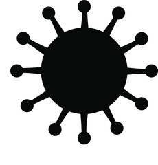 Black coronavirus covid symbol vector sign
