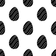 Seamless pattern made from hand drawn Easter eggs illustration. Isolated on white background.