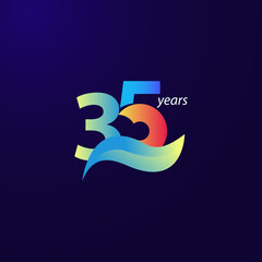 35 Years Anniversary Celebration Vector Template Design Illustration