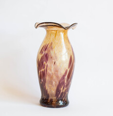 Vintage multicolor glass vase isolated