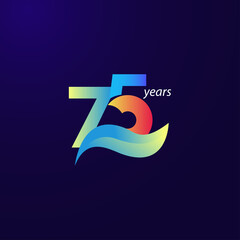 75 Years Anniversary Celebration Vector Template Design Illustration