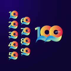 Naklejka premium 100 Years Anniversary Celebration Vector Template Design Illustration