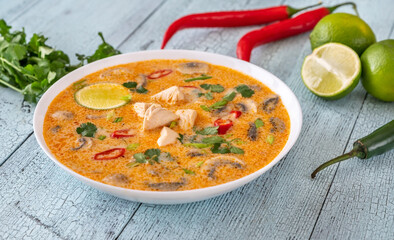 Bowl of Tom kha kai