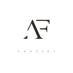 initial AF logo design vector