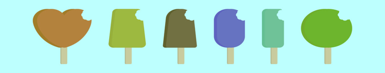 set of ice cream cartoon icon design template with various models. vector illustration isolated on blue background
