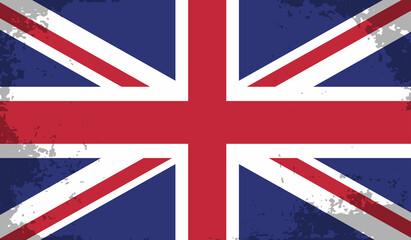 Vintage United Kingdom flag with grunge texture