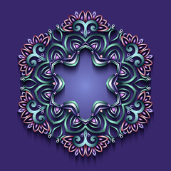 Abstract raster ornamental nature vintage frame.