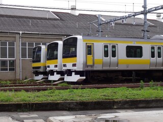 Fototapeta premium 車庫に止まっている電車