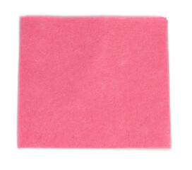 square pink cleaning rag isolated on white background