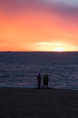 Fototapeta premium beach at sunset in the coast of girona, in pals costa brava