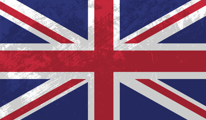 Vintage United Kingdom flag with grunge texture