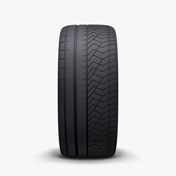 merged seasons front view realistic car tire