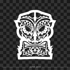 Demon face made of patterns. Demon face or mask outline. For T-shirts and prints. Vector