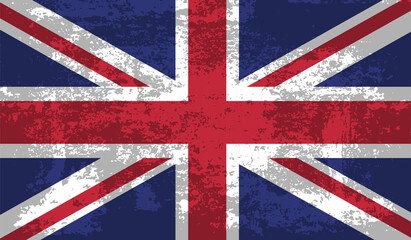 Vintage United Kingdom flag with grunge texture