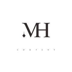 monogram MH logo design vector