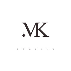 monogram MK logo design vector
