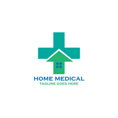 illustration home medical design logo vector. medical logo vector