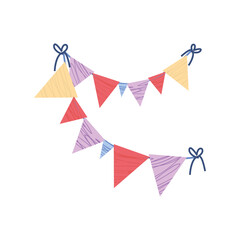 Fototapeta premium pennants festive decoration celebration cartoon icon isolated style