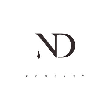 monogram ND logo design vector