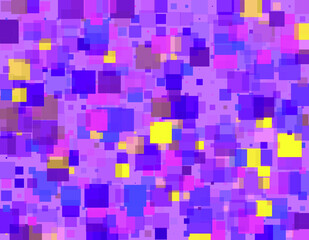background with multicolored squares in lilac tones with yellow accents
