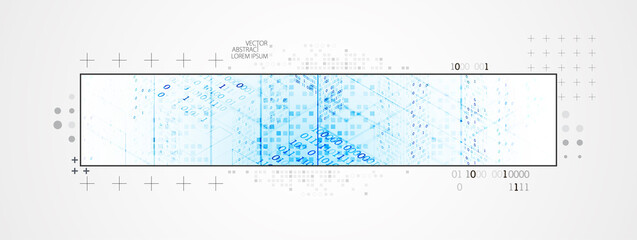 Abstract horizontal technology background. Communication concept, futuristic digital innovation background. Vector illustration