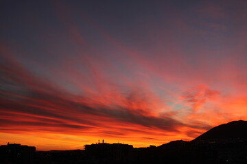 sunset in the mountains