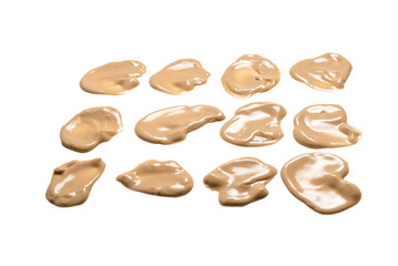 Mushroom sauce splashes isolated on white background.