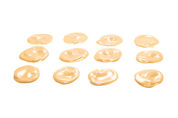 Mushroom sauce splashes isolated on white background.