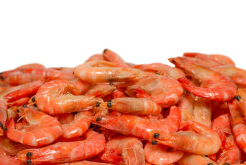 Shrimps isolated on a white background.