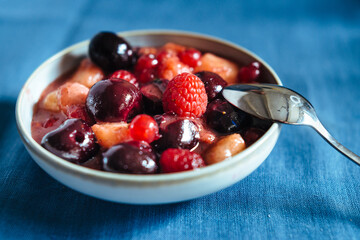 Pan fried fruit with vanilla and thyme