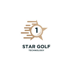 set creative golf star ball and sport logo