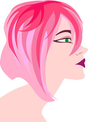  Linear drawing girl portrait with hand-drawn sketch Tourist, schoolgirl banner social advertisement. minimalistic simplified image