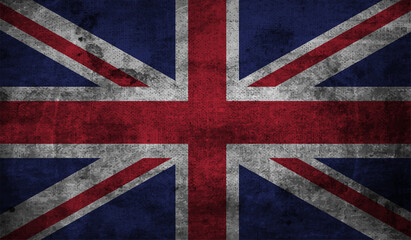 Vintage United Kingdom flag with grunge texture