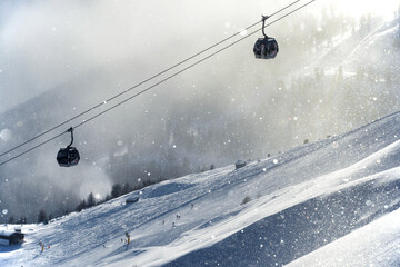Seilbahn Giggijoch Skigebiet Skifahren Sölden Skiurlaub