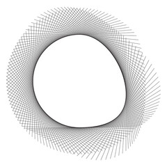Design elements. Wave of many black lines circle ring. Abstract wavy stripes on white background isolated. Vector illustration EPS 10. Colourful waves with lines created using Blend Tool