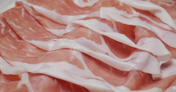 Close up of parma ham