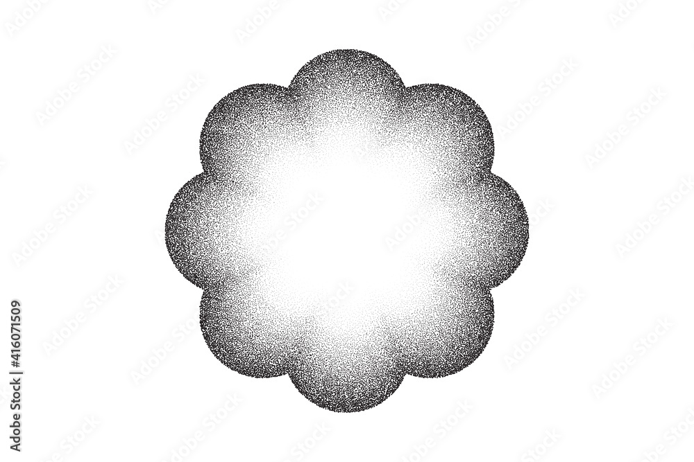 Canvas Prints dotwork flower pattern vector background. sand grain effect. black noise stipple dots. abstract nois