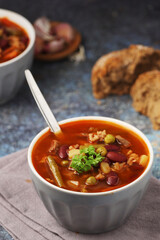 A bowl with traditional British stew