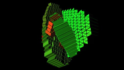 3D illustration of  geometrical object over black