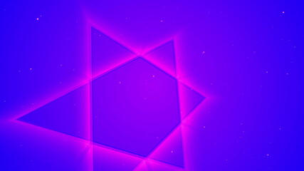 3D illustration of Hexagram Star of David neon glow