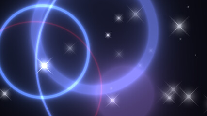 Illustration Of Colorful Circles Bokeh and stars Background