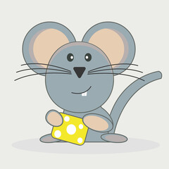 Mouse with cheese in hand